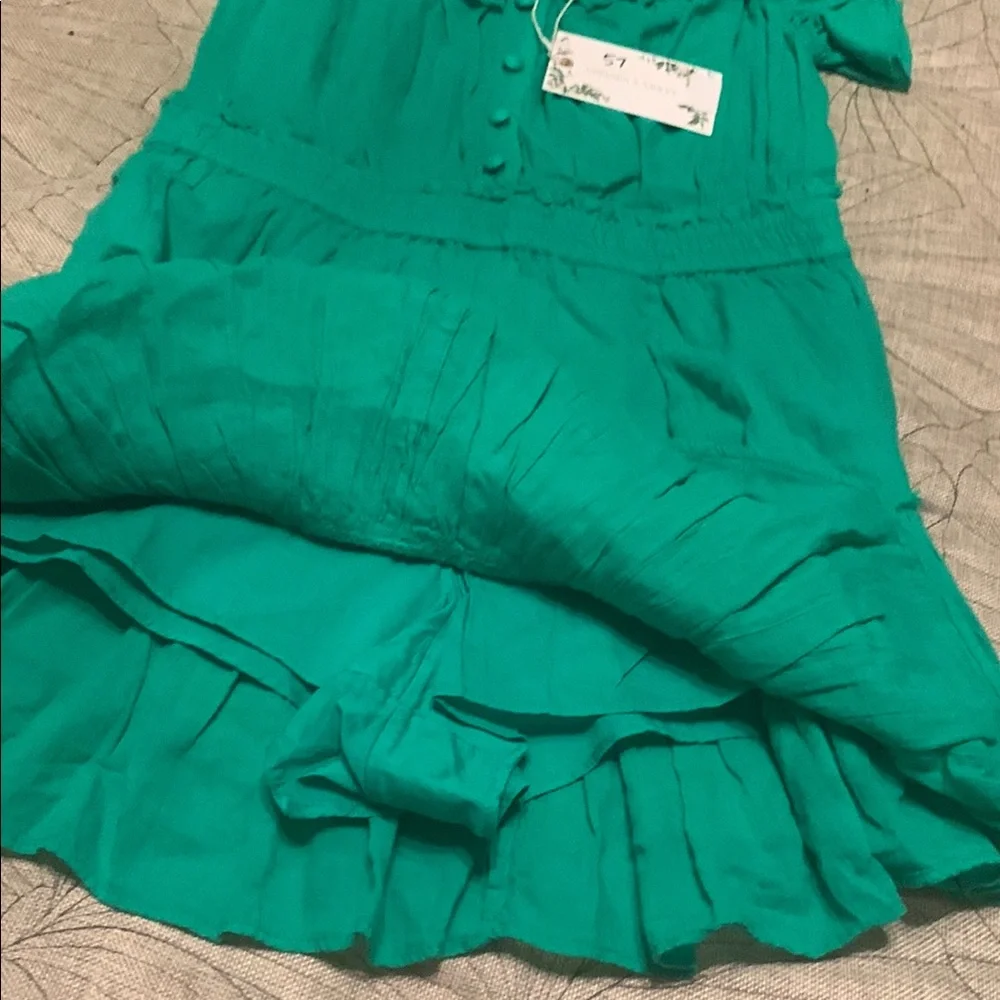 Chelsea & Violet Green Ruffled Sundress/Romper - Picture 4 of 12